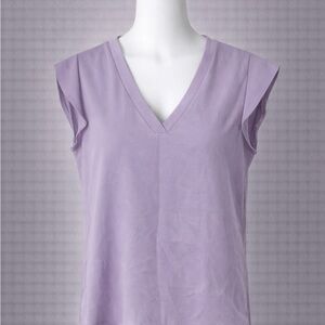 SHEIN Lavender V-Neck Blouse